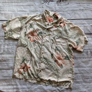 Tommy Bahama Aloha Floral Silk Shirt Button up XL